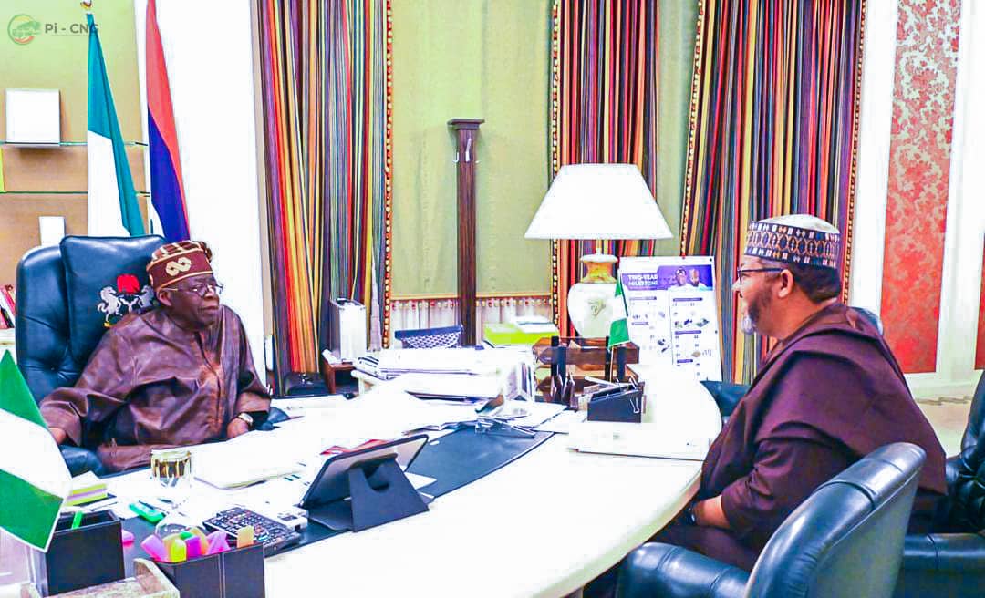 Barr. Ismaeel Ahmed briefing President Tinubu at Aso Rock